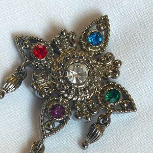 Vintage BOB MACKIE Multicolor Gem Brooch | 1970’s designer to the stars